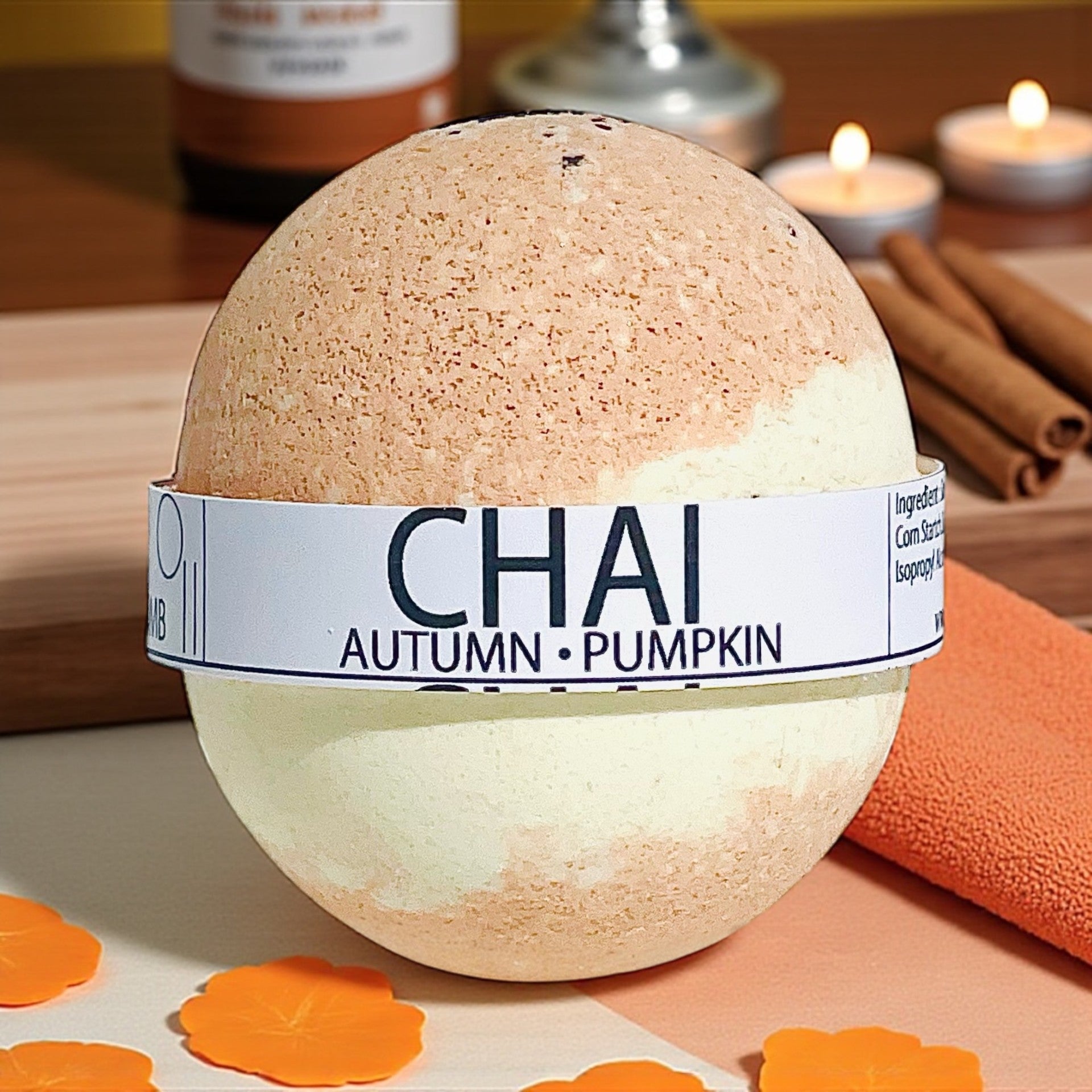 Chai Pumpkin and Autumn Halloween Large Bath Bomb - 8oz
