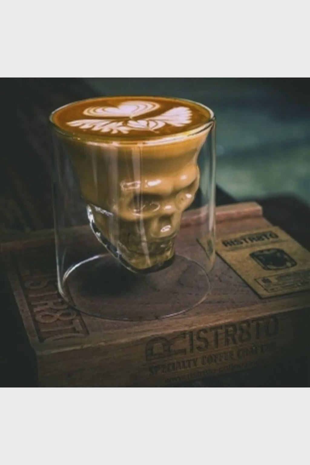 Handmade Skull Double Wall Glass Cup for Coffee Tea or Cocktails