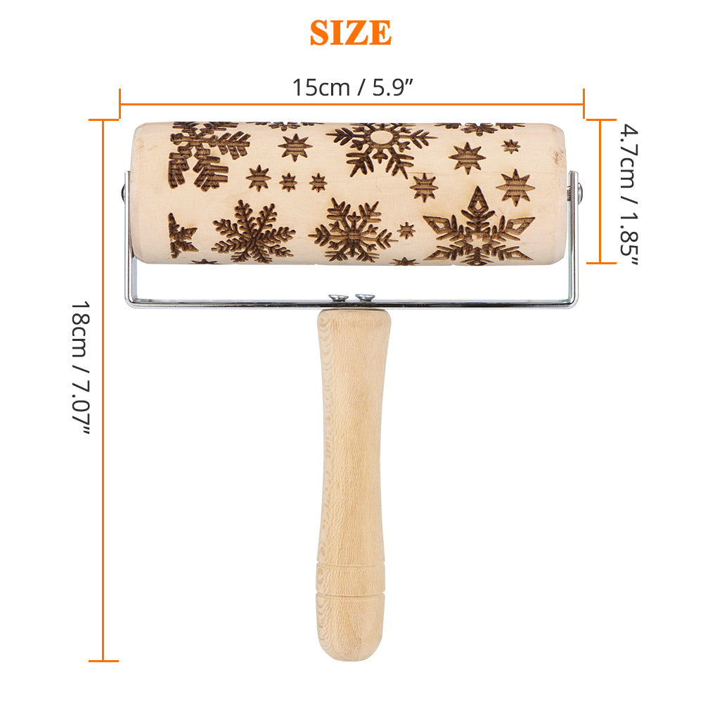 Christmas Wooden Rolling Pins Snowflake