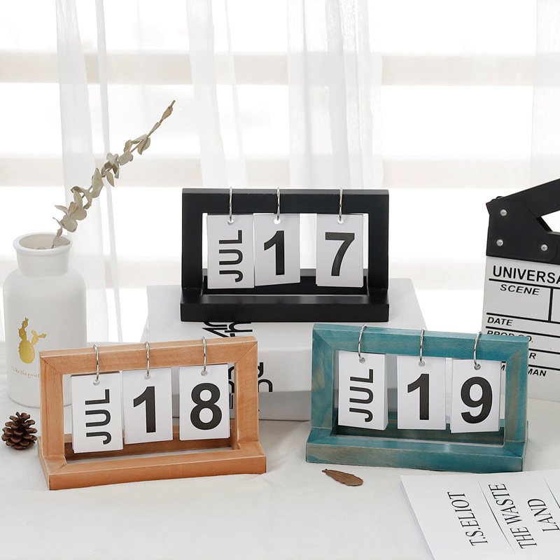 Desktop Wooden Flip Calendar