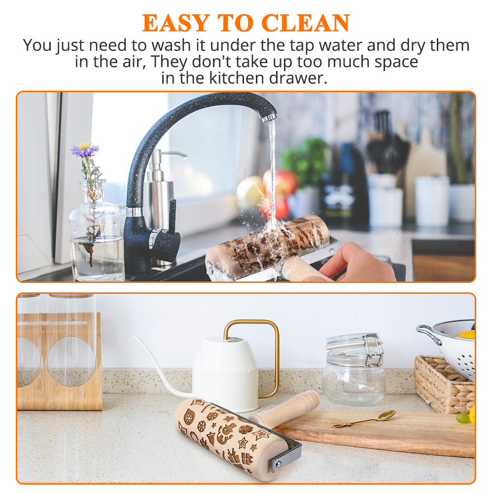 Christmas Wooden Rolling Pins Cookies