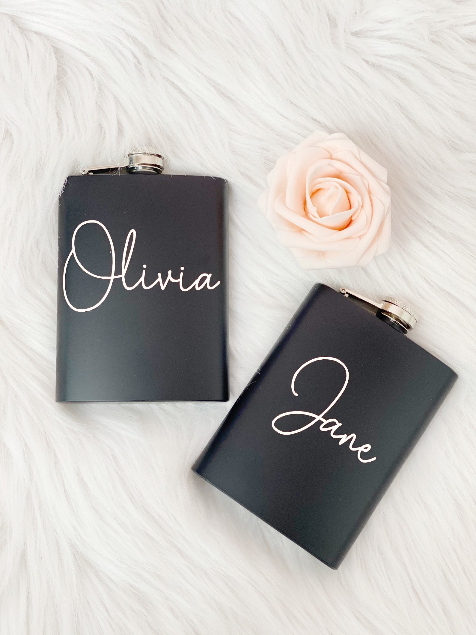 Bridesmaid flasks- personalized flask- bachelorette party gift ideas