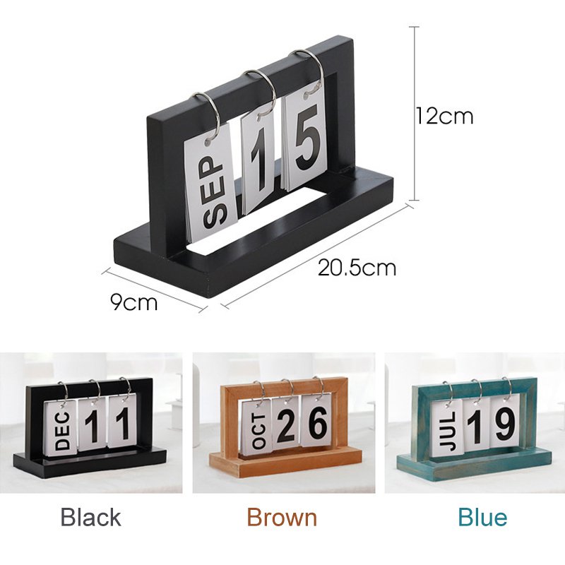 Desktop Wooden Flip Calendar