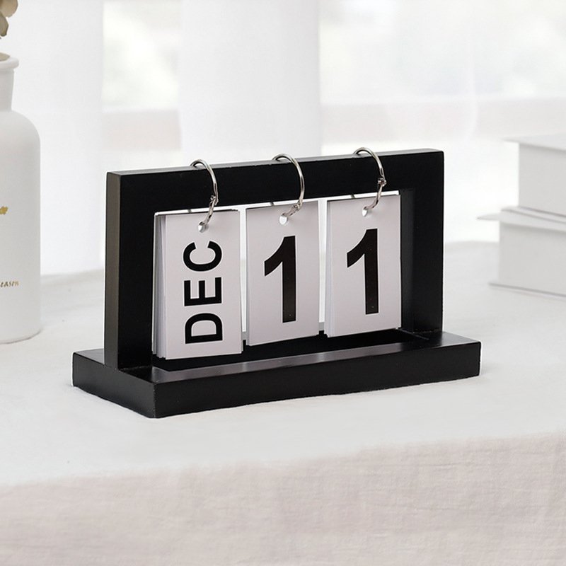 Desktop Wooden Flip Calendar