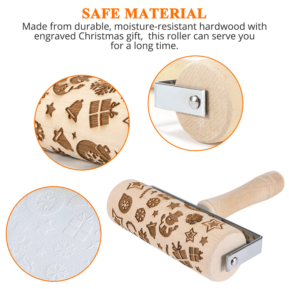 Christmas Wooden Rolling Pins Cookies