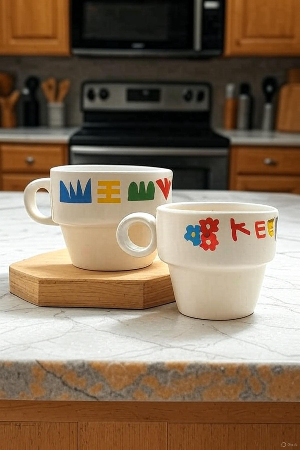 Handmade Ceramic Espresso Cups Set for Turkish Coffee and Small Lattes