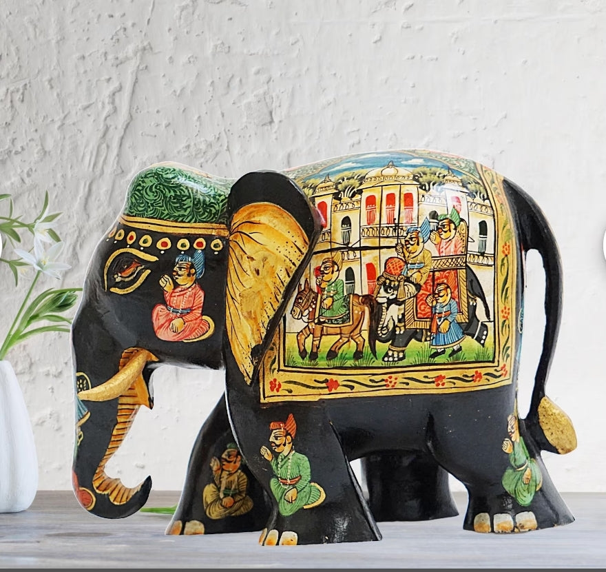 Wooden handicraft mugal elephant 5 inches