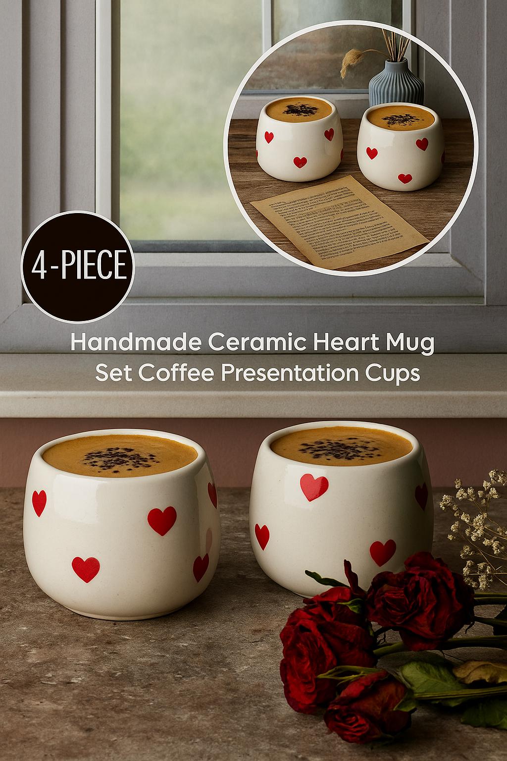 Ceramic Heart Bowl Set for Kitchen Decor and Romantic Table Settings