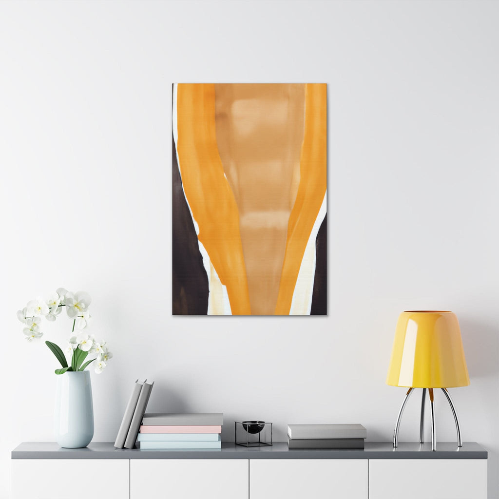 Decorative Canvas Print - Vertical - Golden Yellow Brown Abstract
