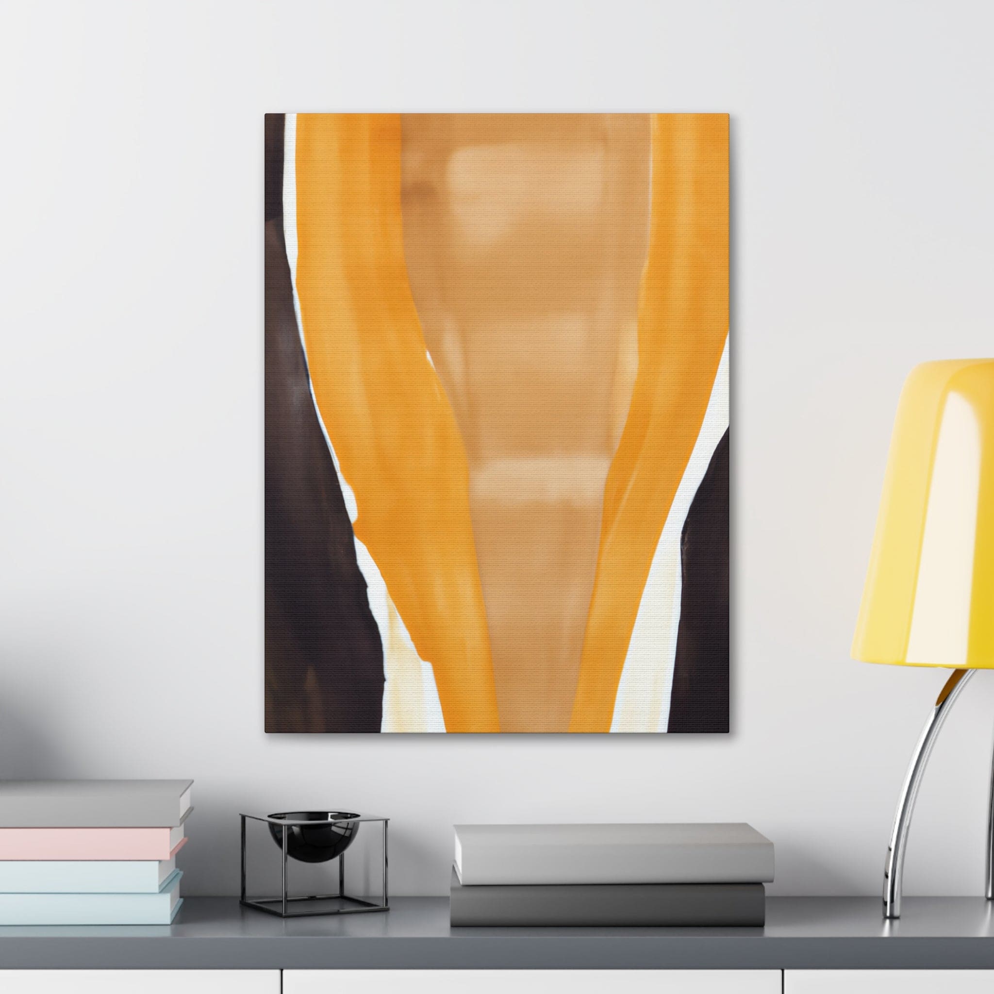 Decorative Canvas Print - Vertical - Golden Yellow Brown Abstract