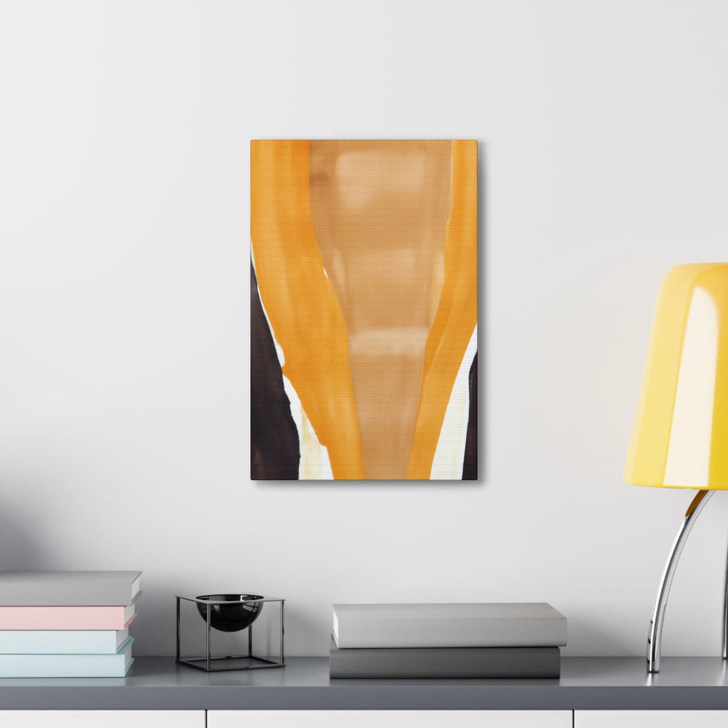 Decorative Canvas Print - Vertical - Golden Yellow Brown Abstract