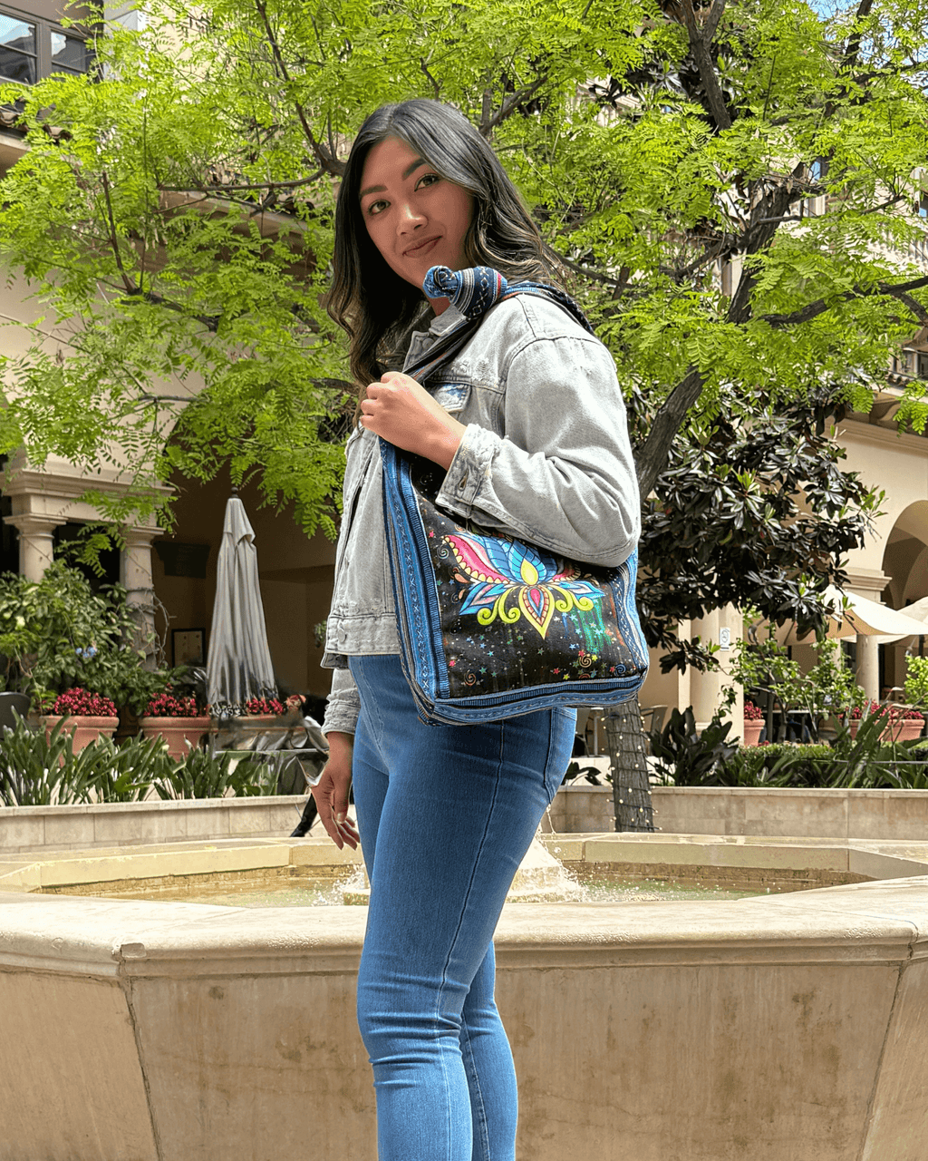 Kathmandu Collection Lotus Handmade Hobo Bag