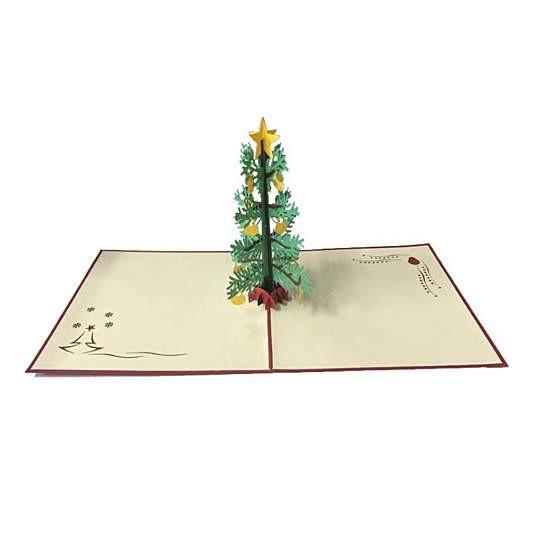 3D Christmas Tree with Ornaments Greeting Card Memories Treasured