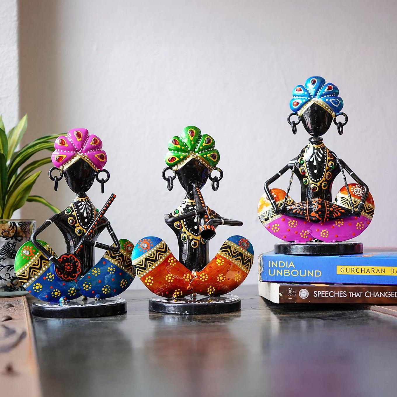 Living Room Decor Items (Rajasthani Musicans - Set of 3)
