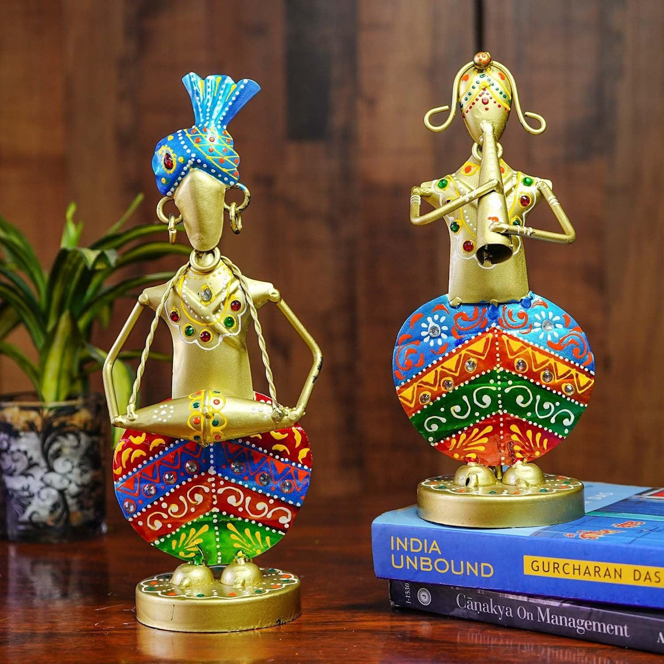 Artifacts for Table (Gold Rajasthani Musicans - Set of 2)