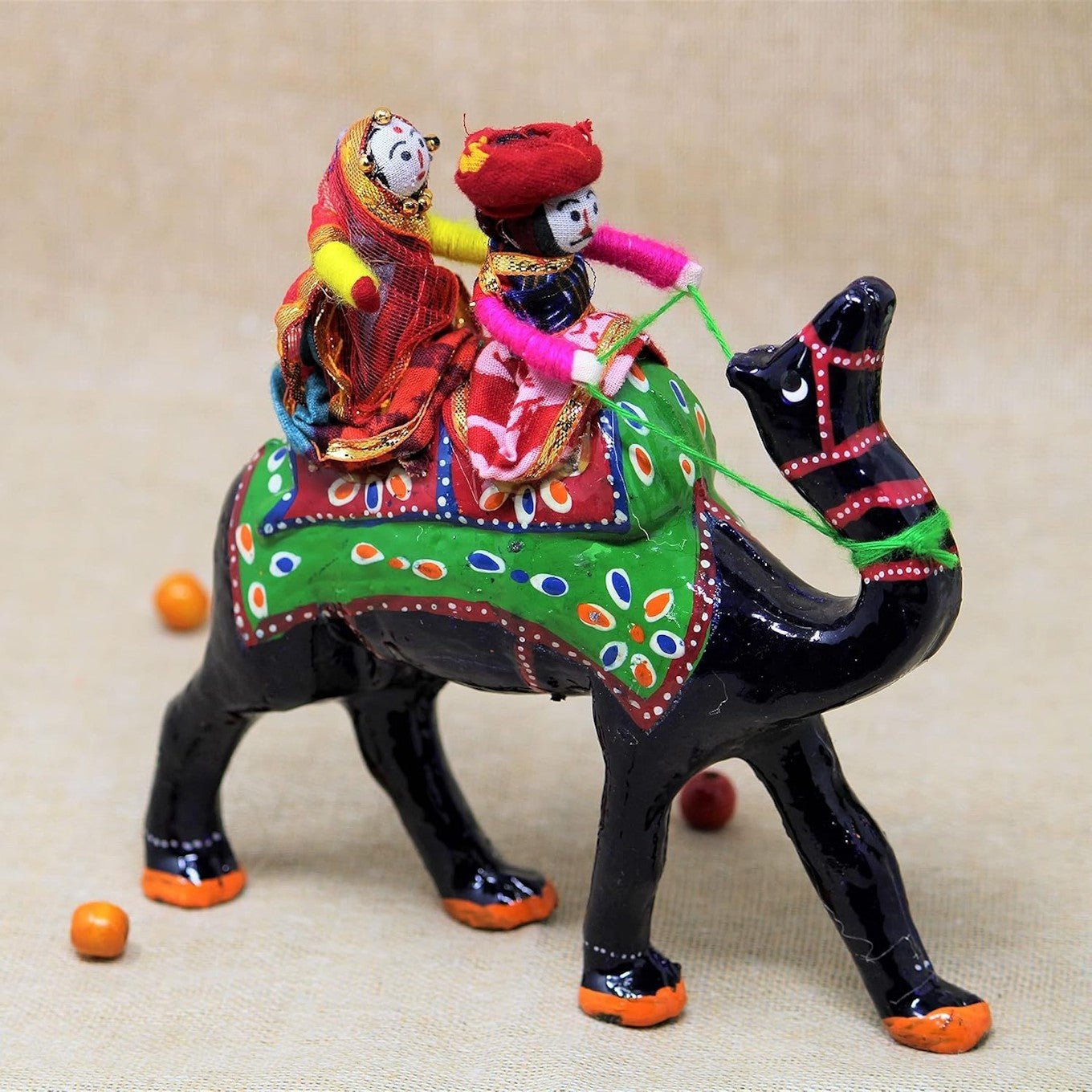 Rajasthani Doll Couple Rider Idol Showpiece