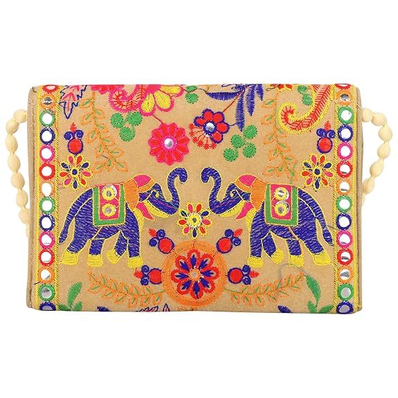 Clutch Bags for Women Jaipuri Rajasthani Handmade Embroidery Mirror