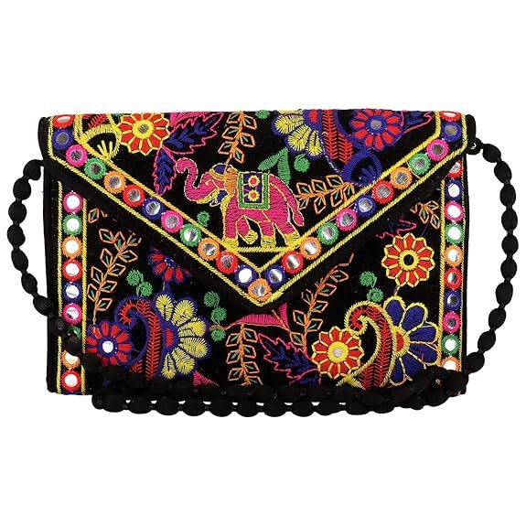 Clutch Bags for Women Jaipuri Rajasthani Handmade Embroidery Mirror
