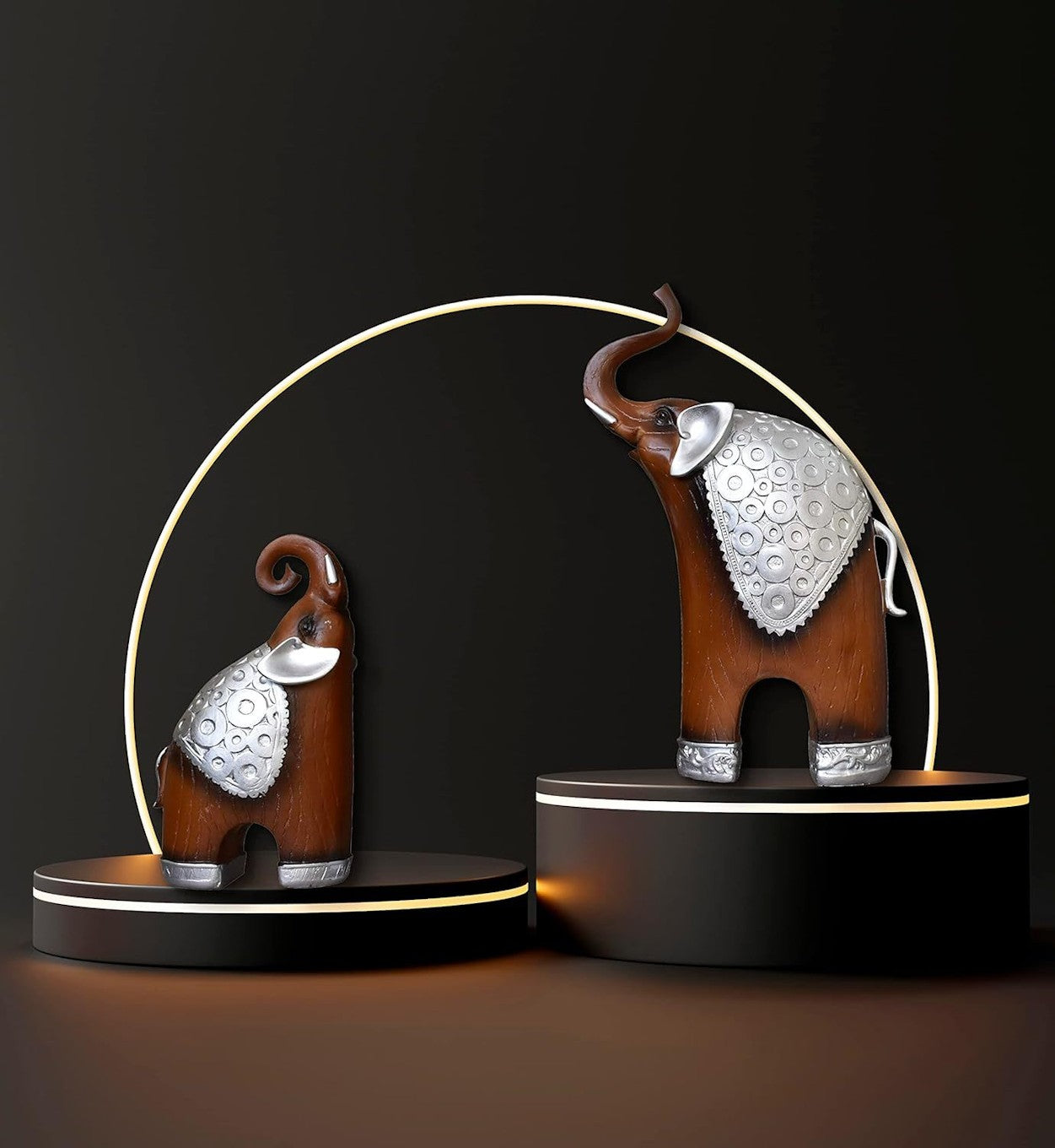 Thai Style Elephant Figurines Mother & Child