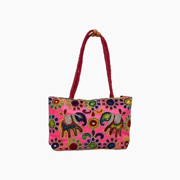 Jaipuri Cotton Elephant Design Handmade Bag