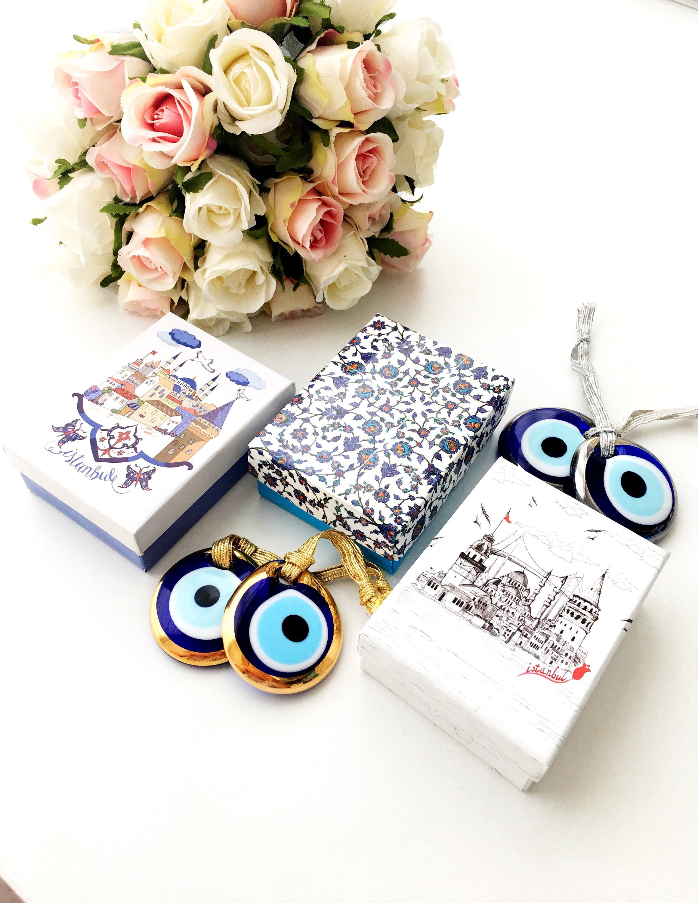 Christmas gift ideas, blue evil eye charm, christmas gifts, wedding