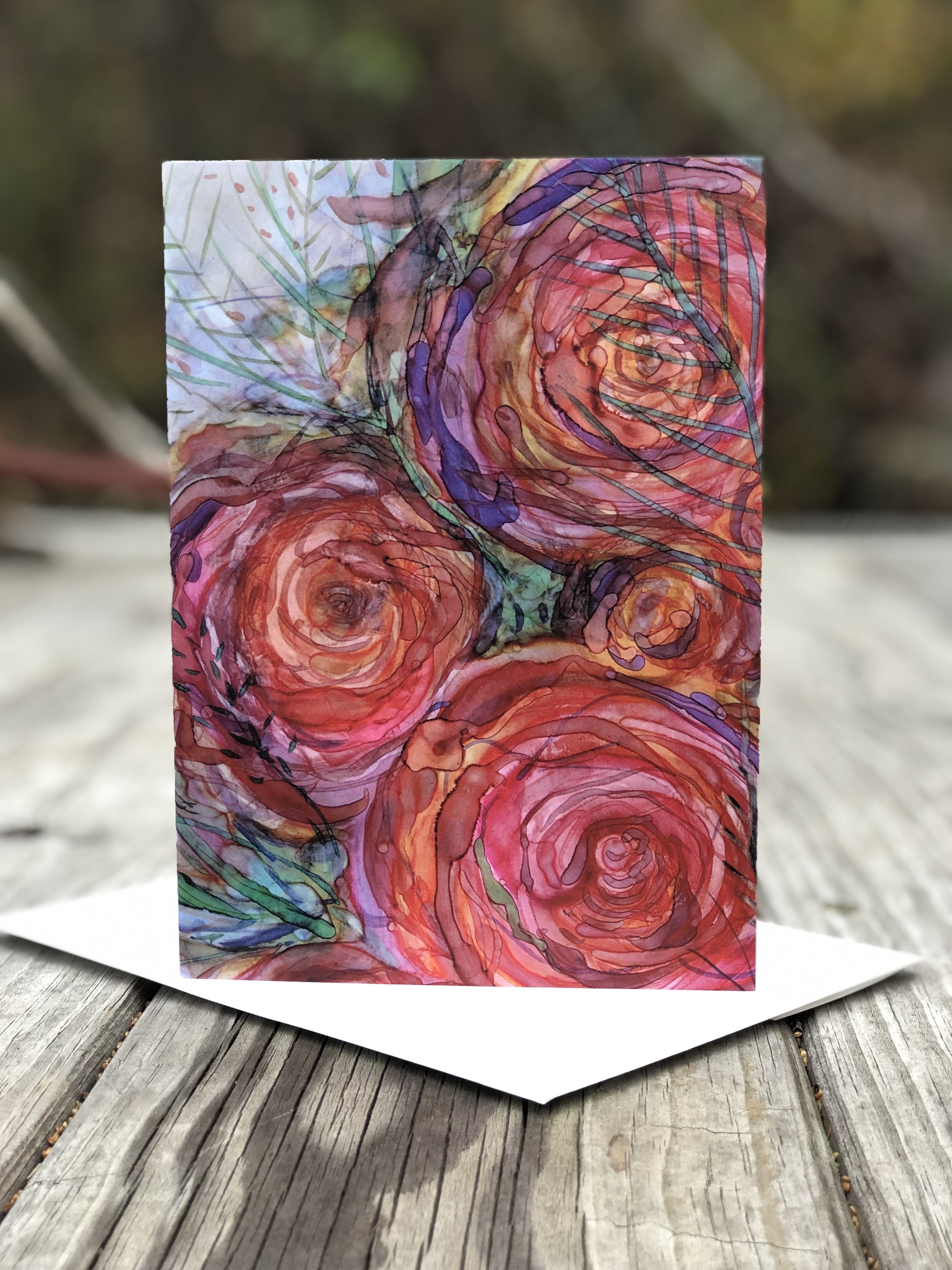Pink Roses : Greeting Card
