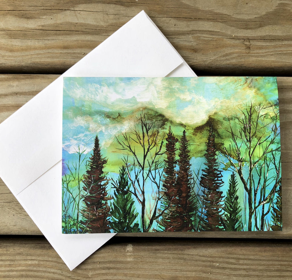 Green Sky Landscape : Greeting Card