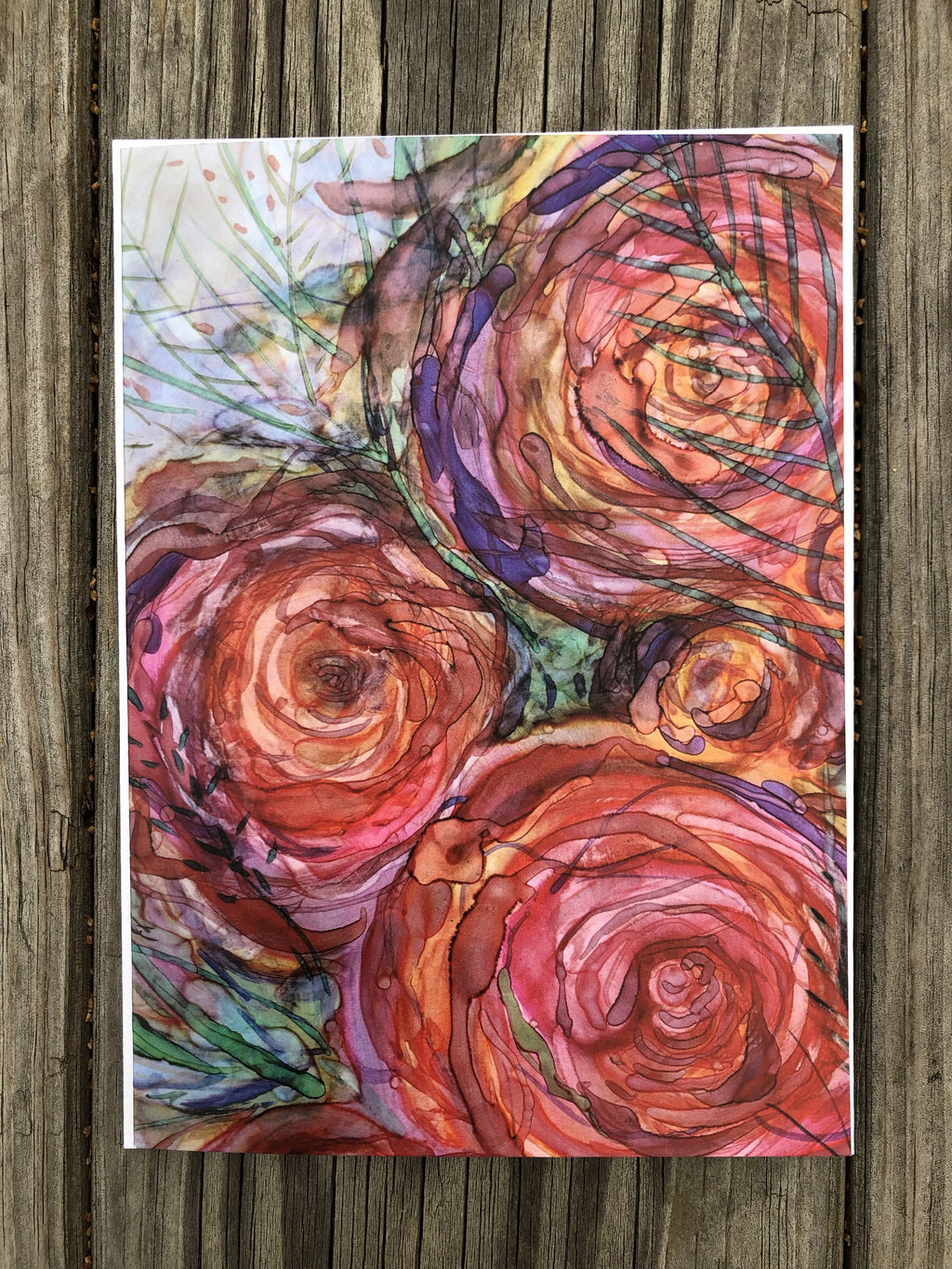 Pink Roses : Greeting Card
