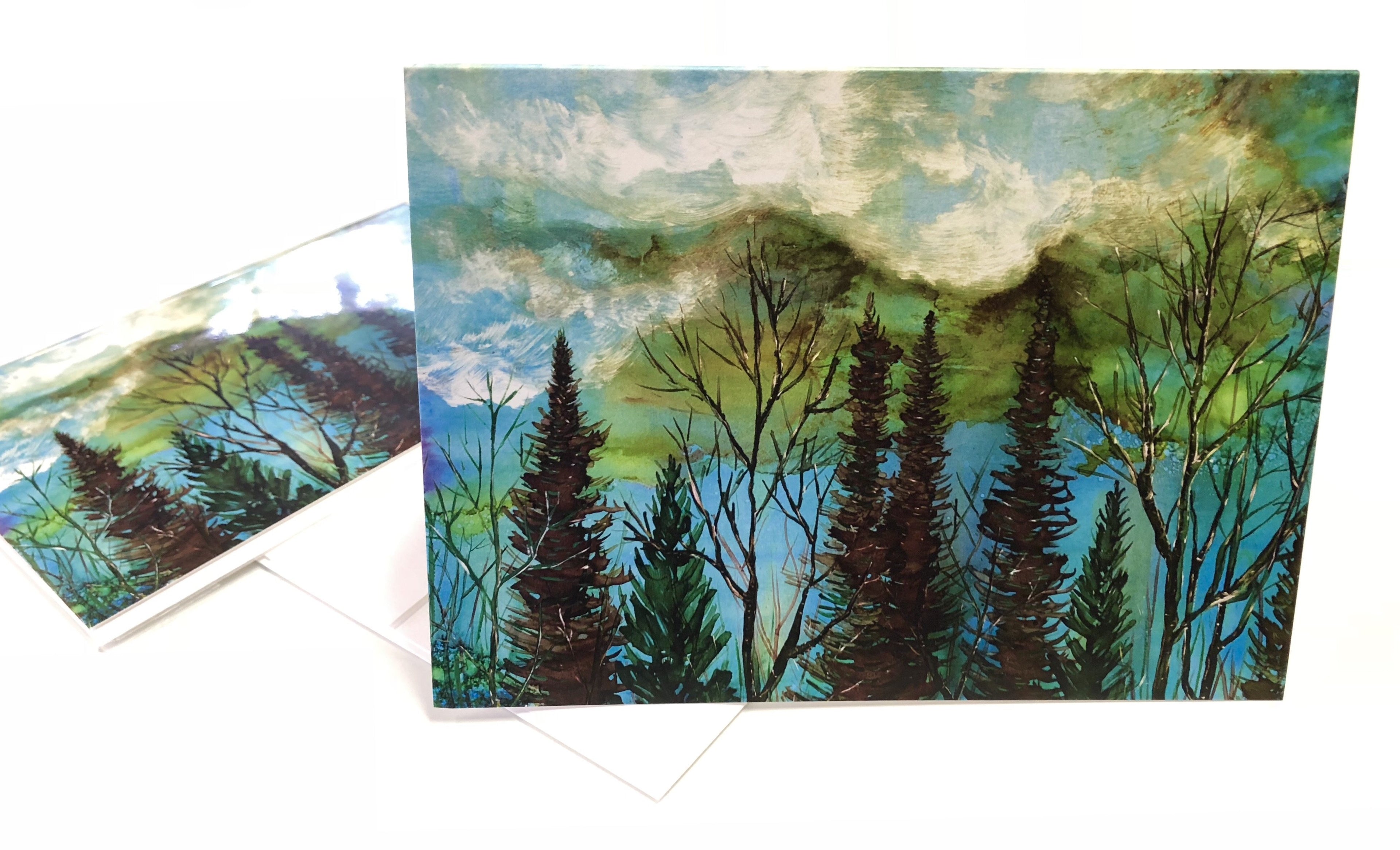 Green Sky Landscape : Greeting Card