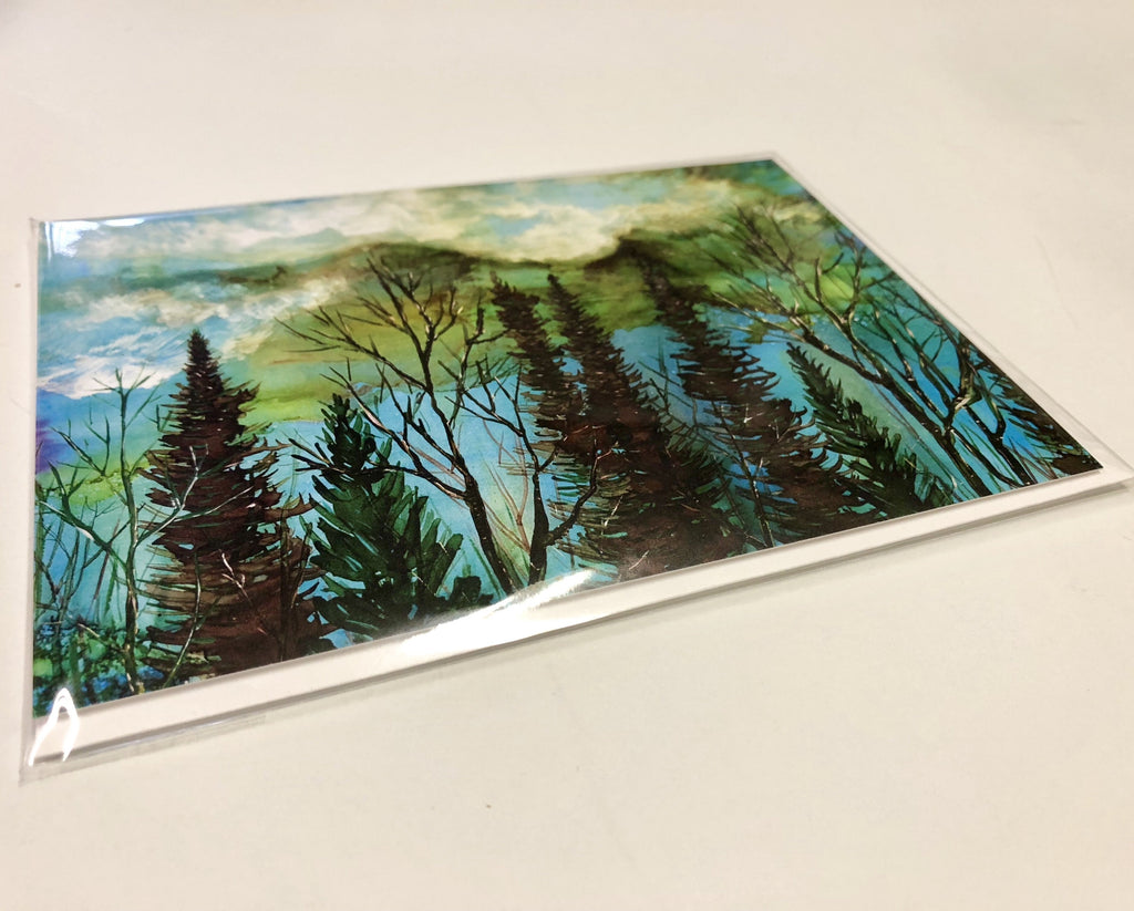 Green Sky Landscape : Greeting Card