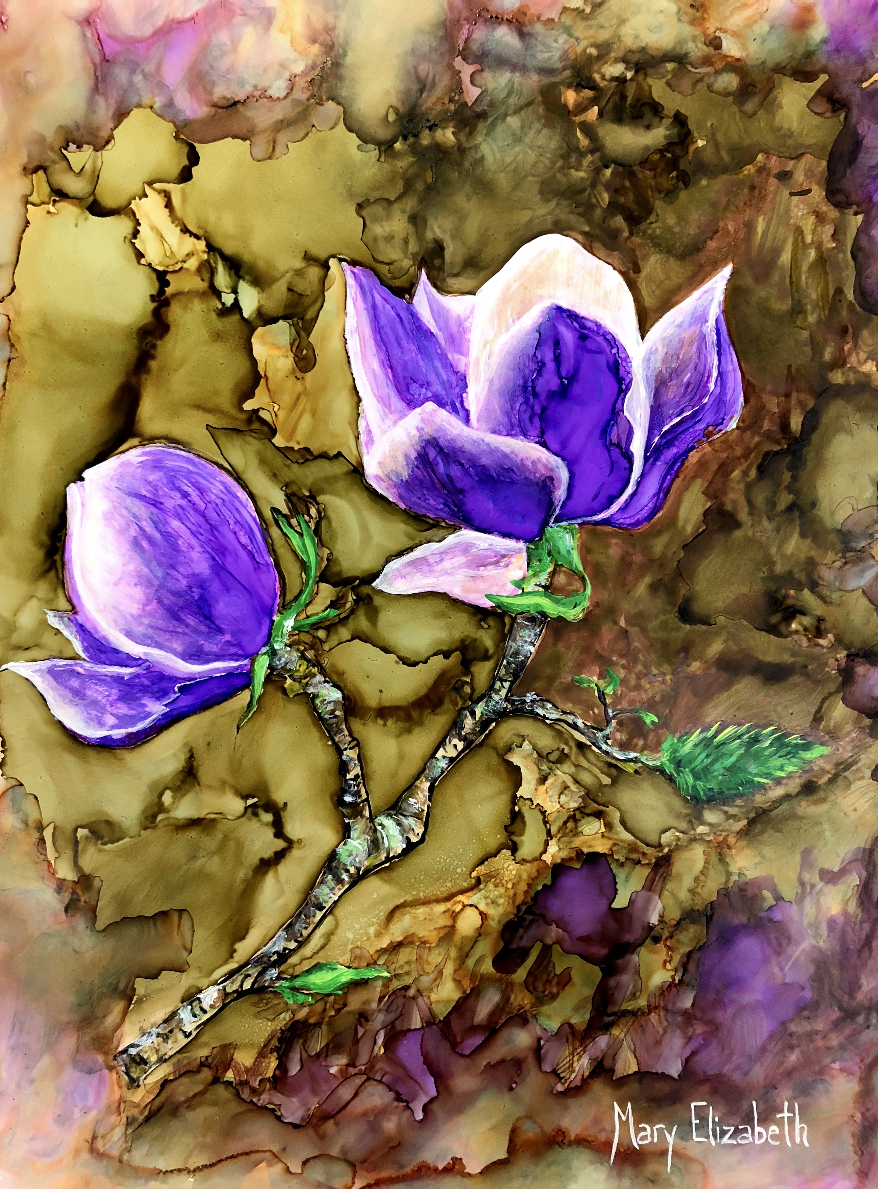 Purple Magnolia : Greeting Card