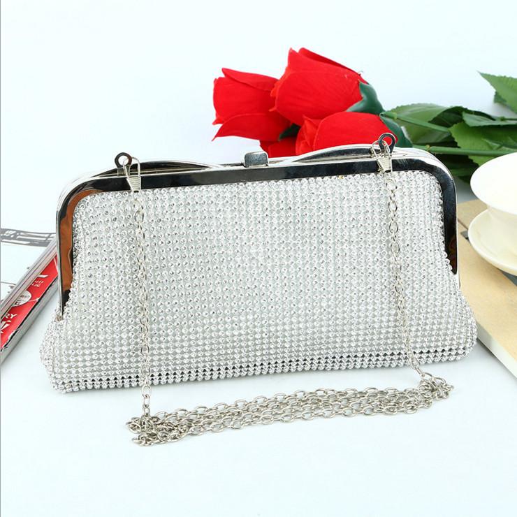 Wholesale retail brand new handmade crystal evening bag bistratal