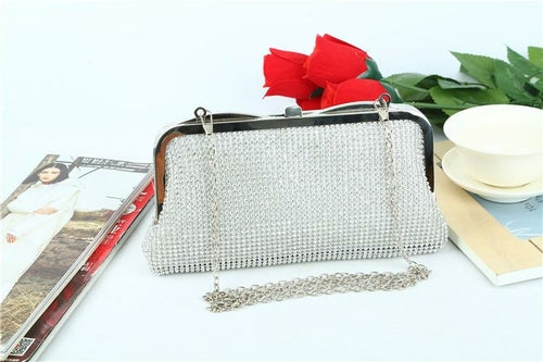 Wholesale retail brand new handmade crystal evening bag bistratal