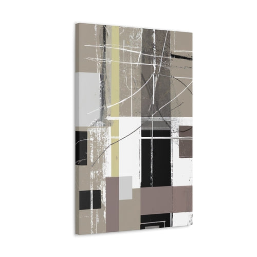 Wall Art Decor - Canvas Print Artwork - Abstract Black Brown Beige