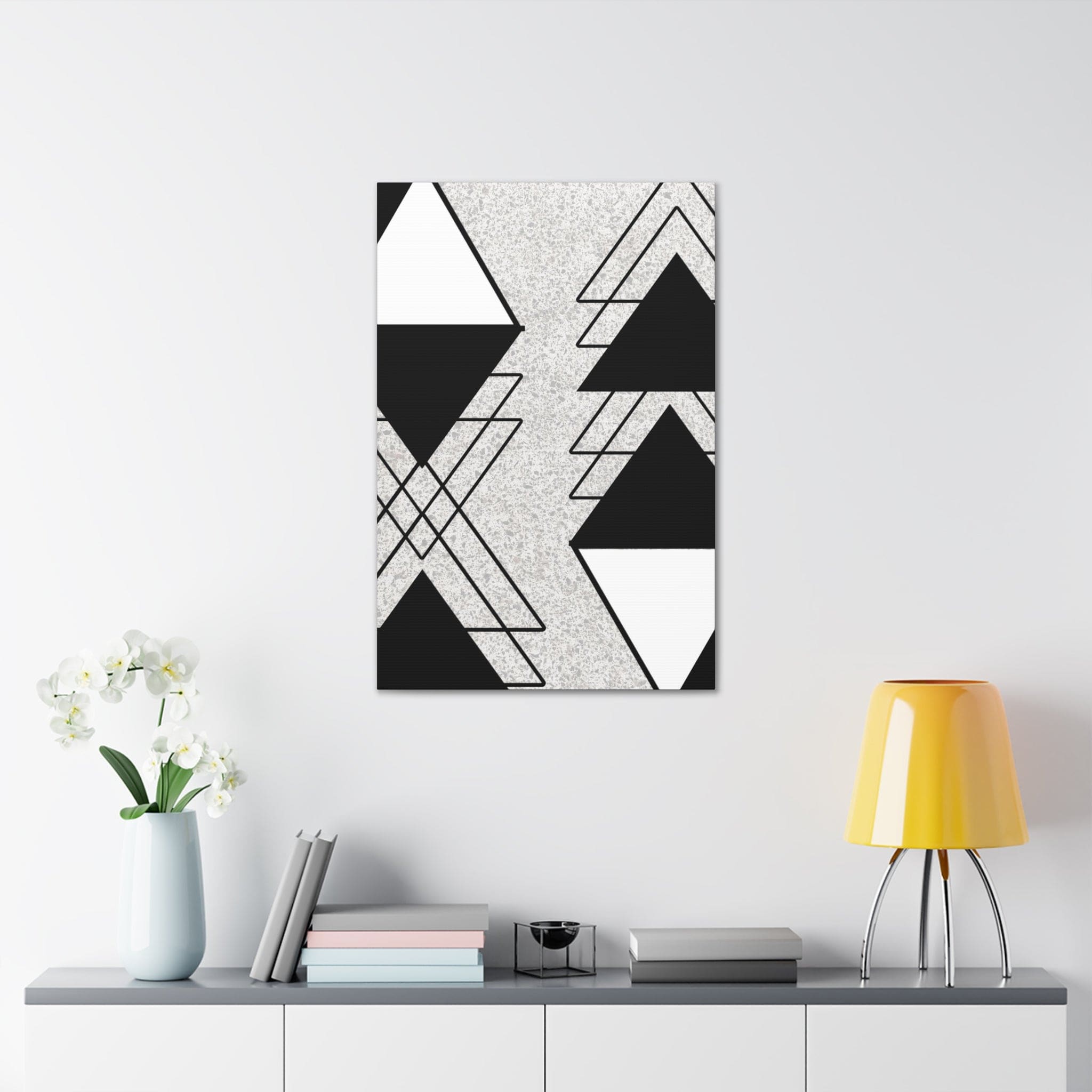 Wall Art Decor - Canvas Print Artwork - Black and White Ash Grey