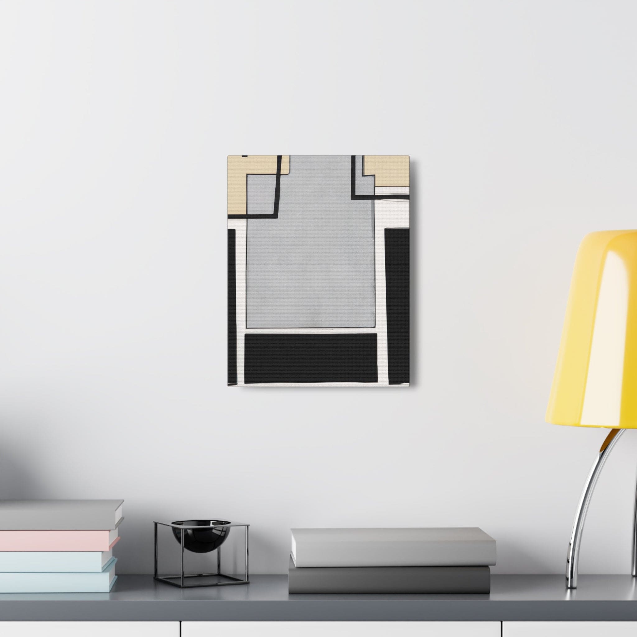 Wall Art Decor - Canvas Print Artwork - Black Grey Abstract Pattern