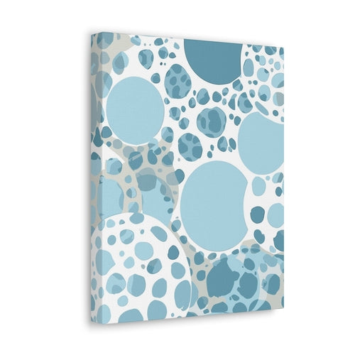 Wall Art Decor - Canvas Print Artwork - Blue and White Circular