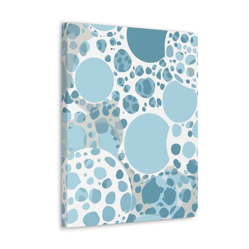 Wall Art Decor - Canvas Print Artwork - Blue and White Circular