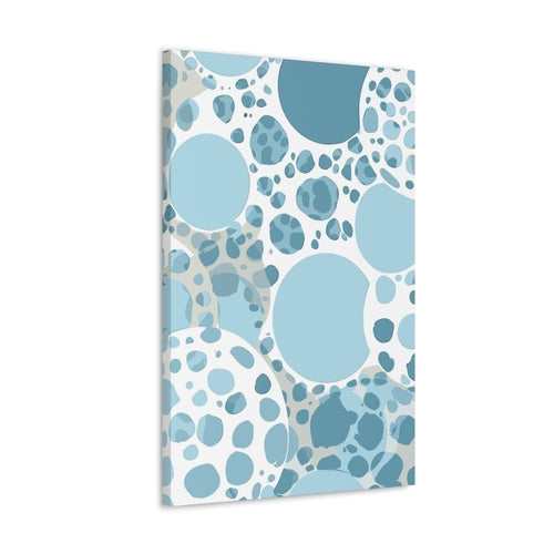 Wall Art Decor - Canvas Print Artwork - Blue and White Circular
