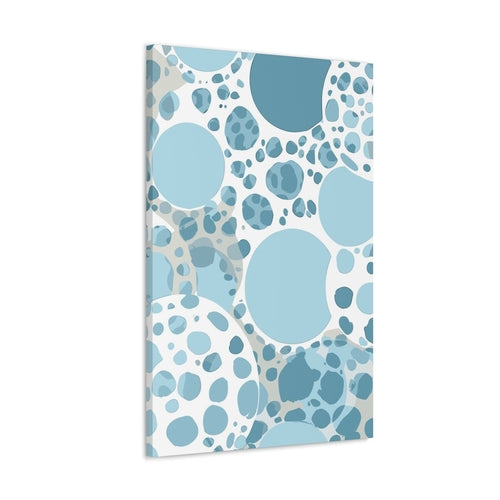 Wall Art Decor - Canvas Print Artwork - Blue and White Circular