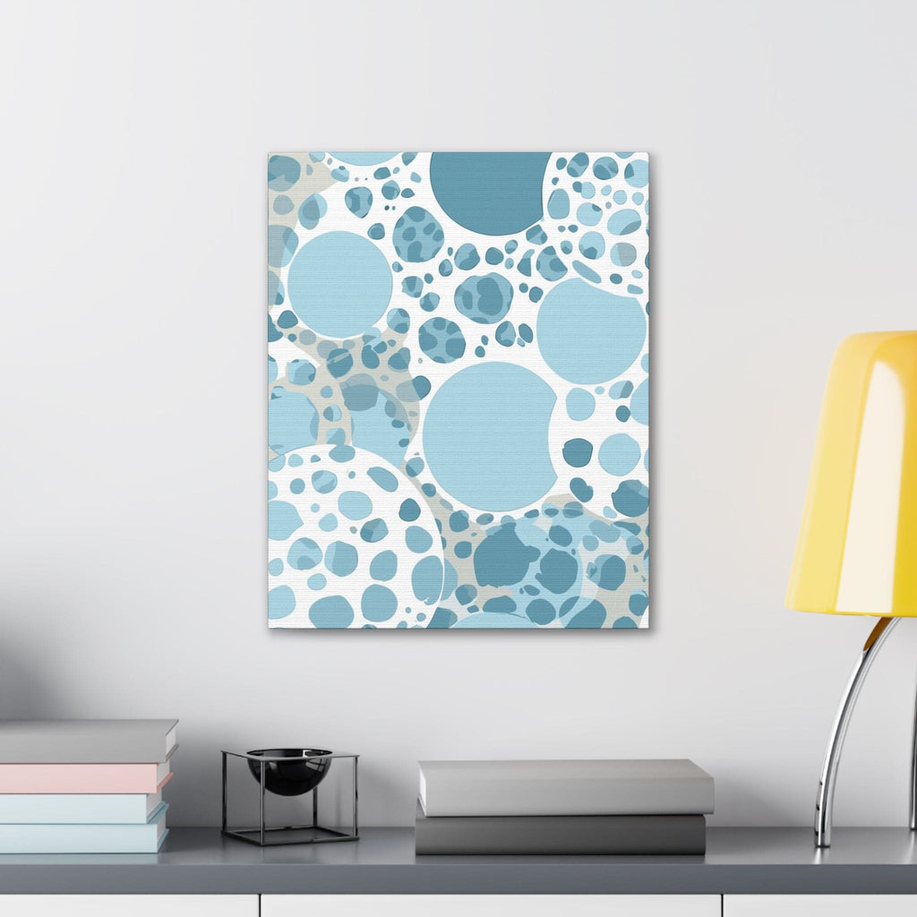 Wall Art Decor - Canvas Print Artwork - Blue and White Circular