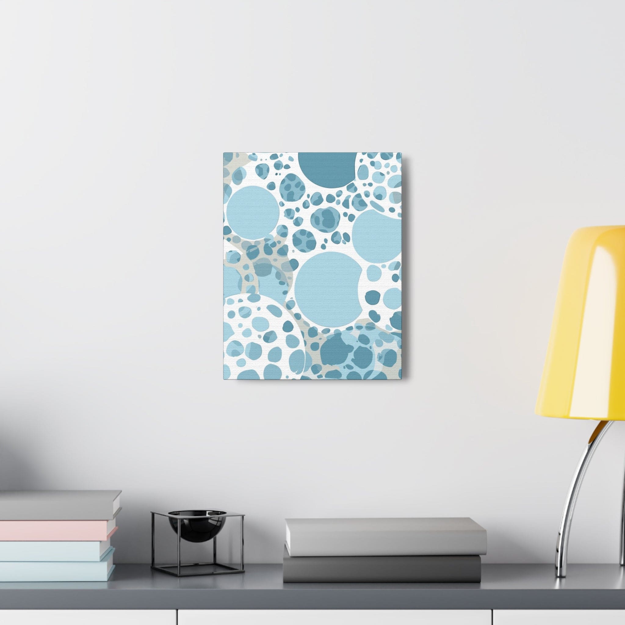 Wall Art Decor - Canvas Print Artwork - Blue and White Circular
