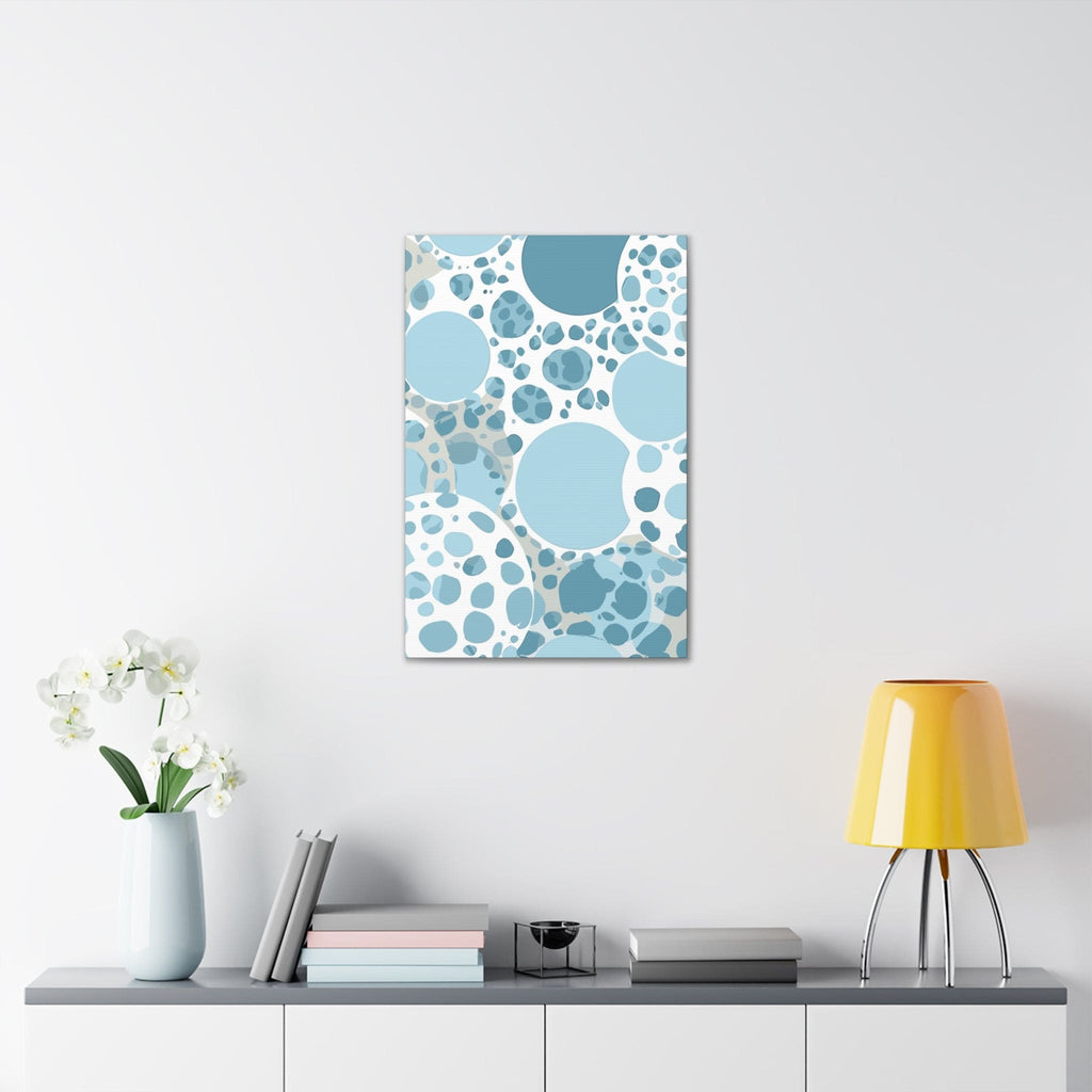 Wall Art Decor - Canvas Print Artwork - Blue and White Circular