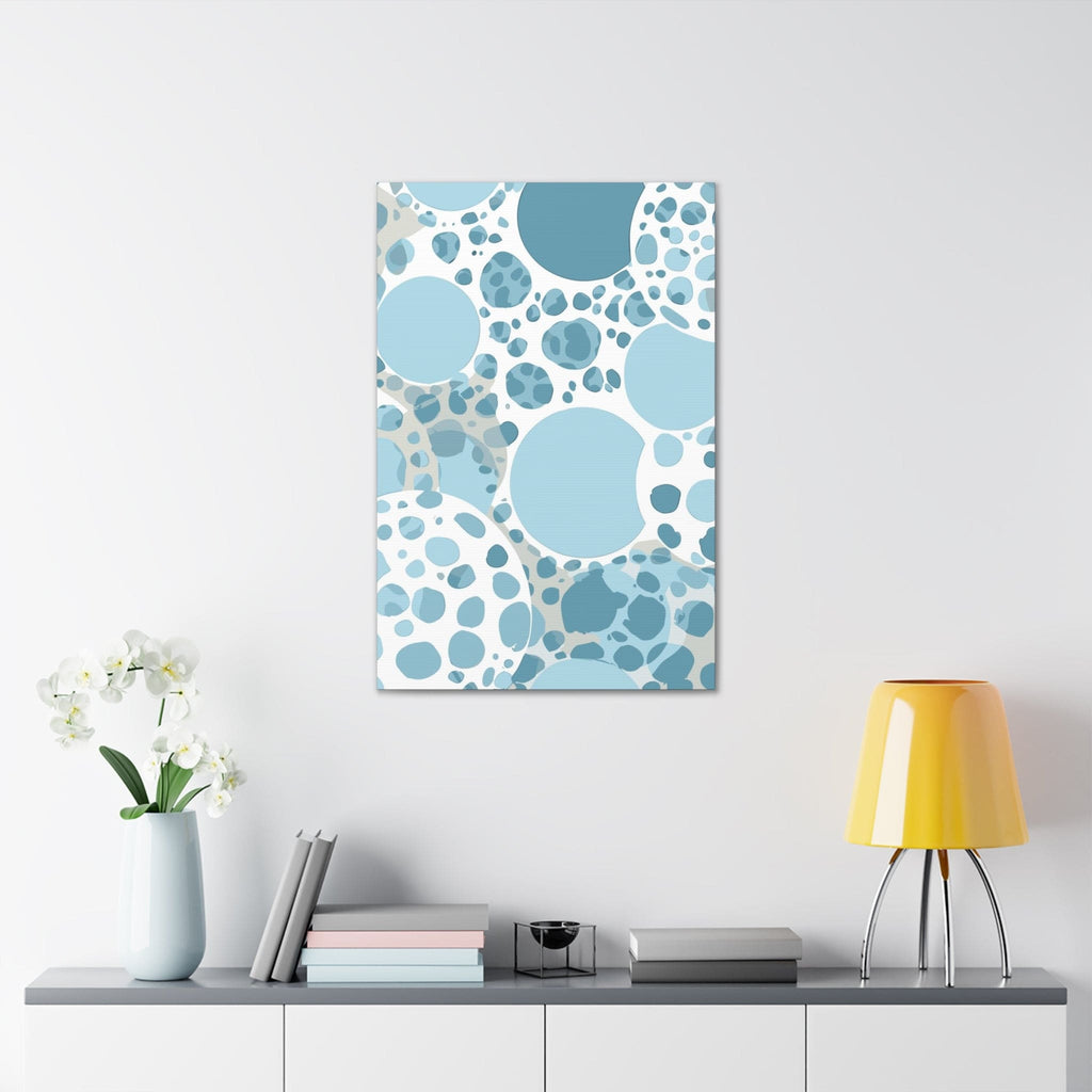 Wall Art Decor - Canvas Print Artwork - Blue and White Circular