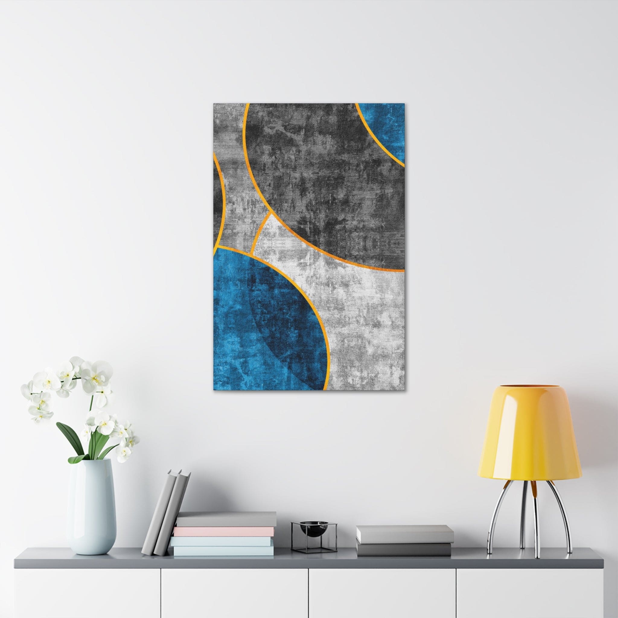 Wall Art Decor - Canvas Print Artwork - Blue Grey Design