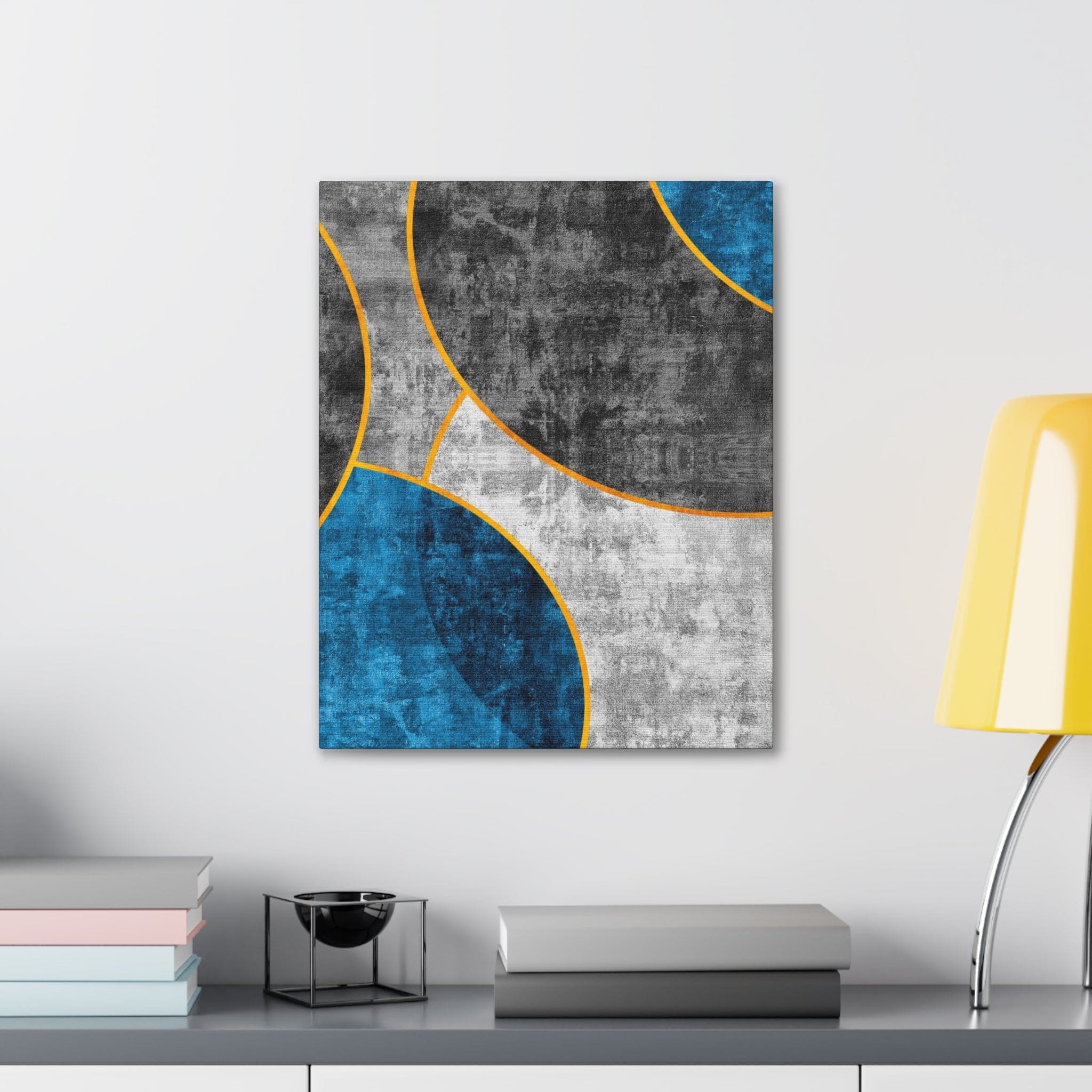 Wall Art Decor - Canvas Print Artwork - Blue Grey Design