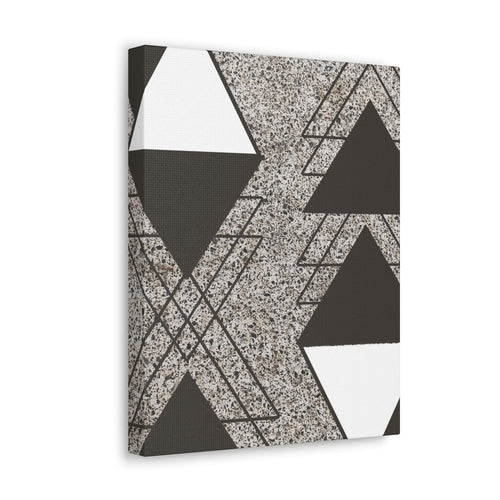 Wall Art Decor - Canvas Print Artwork - Brown and White Triangular