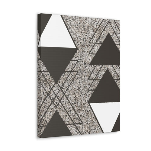 Wall Art Decor - Canvas Print Artwork - Brown and White Triangular