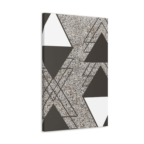 Wall Art Decor - Canvas Print Artwork - Brown and White Triangular
