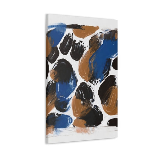 Wall Art Decor - Canvas Print Artwork - Dark Blue and Brown Spotted
